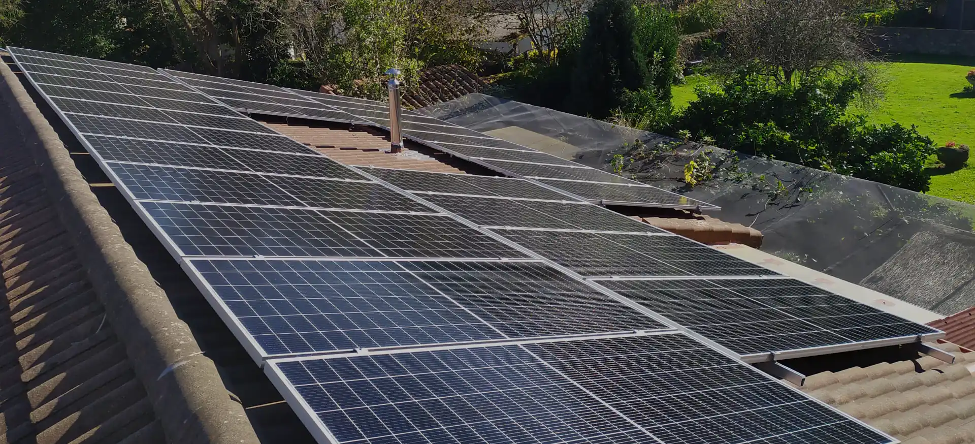plascas solares primer plano pradera y arboles derecha